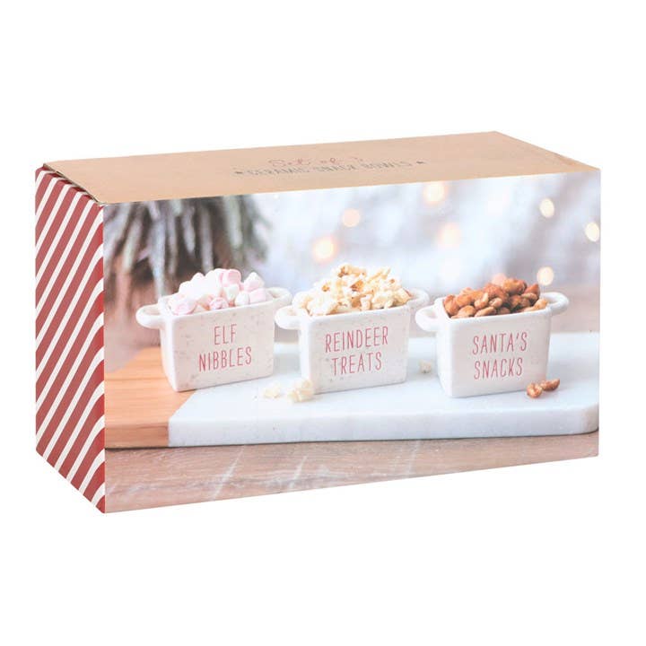 SET OF 3 CERAMIC CHRISTMAS SNACK BOWLS