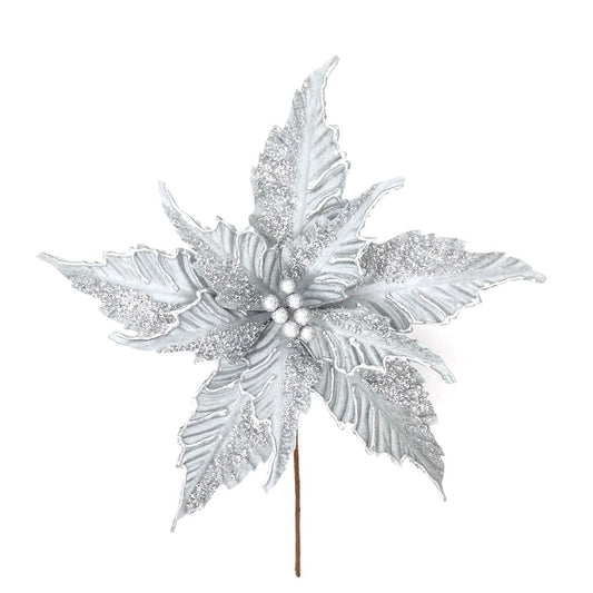 SILVER GLITTER POINSETTIA