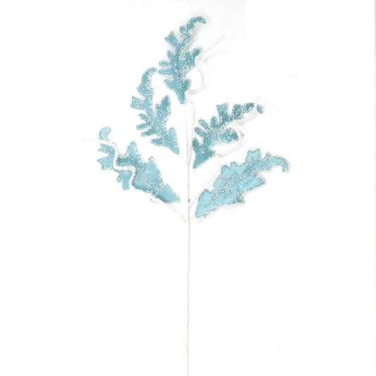 PASTEL BLUE FROSTED LEAF SPRAY