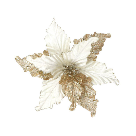 GOLD IVORY GLITTER POINSETTIA