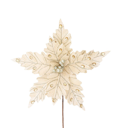 CHAMPAGNE GOLD JEWELLED POINSETTIA