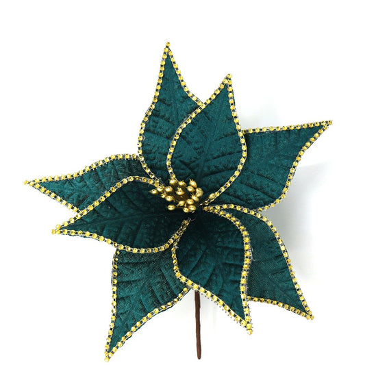 GREEN GOLD TRIM POINSETTIA