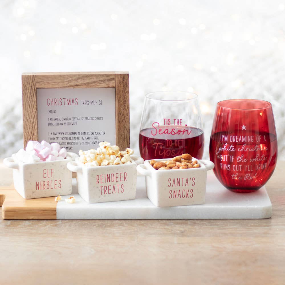 SET OF 3 CERAMIC CHRISTMAS SNACK BOWLS