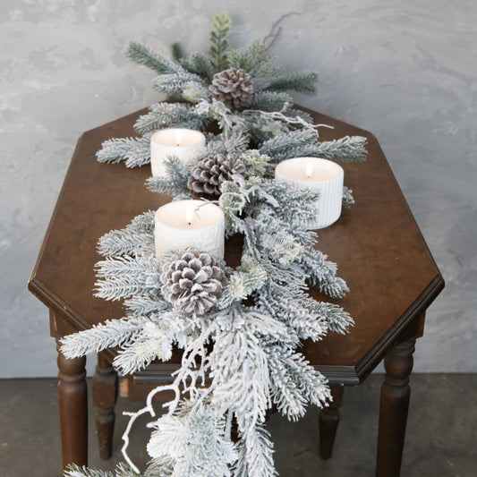 6' FROSTY PINE & TWIG GARLAND