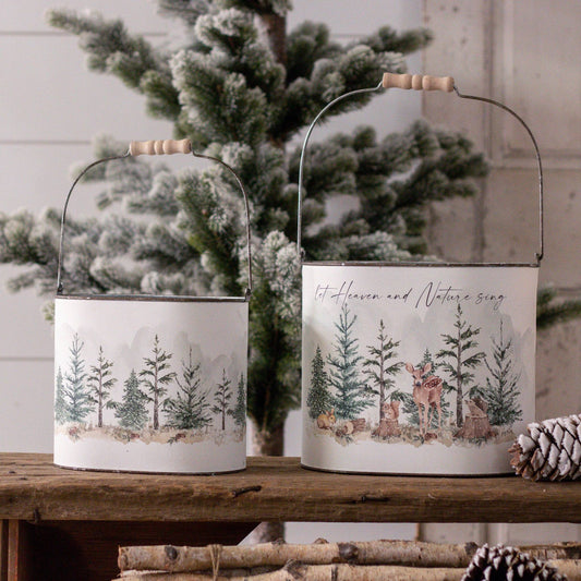 Winter Animals In Forest Tins (Set Of 02)