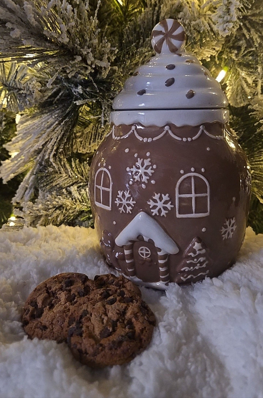 GINGERBREAD COOKIE JAR BROWN