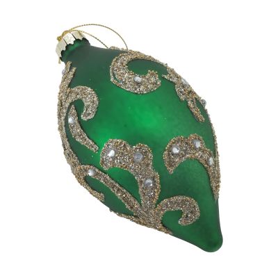 GREEN ORNATE LONG DROP HANGING