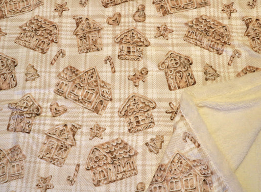 PLAID GINGERBREAD SHERPA BLANKET