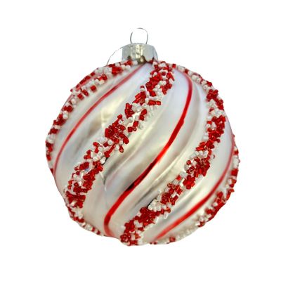 SILVER RED CANDY BALL HANGING
