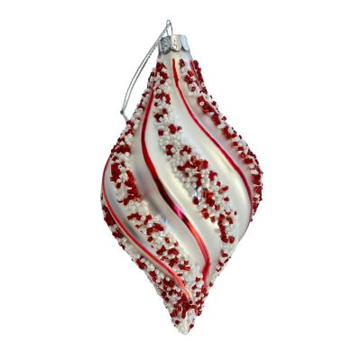 SILVER RED CANDY LONG DROP HANGING