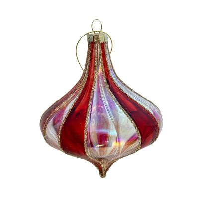 RED STRIPED HANGING ORNAMENT