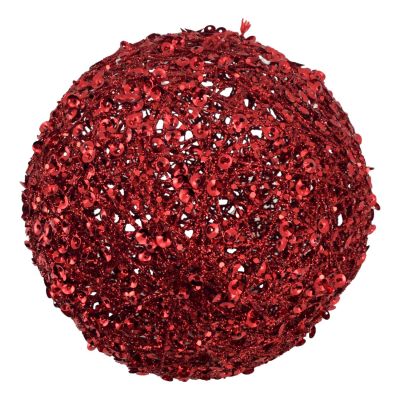 20CM RED GLITTER BALL
