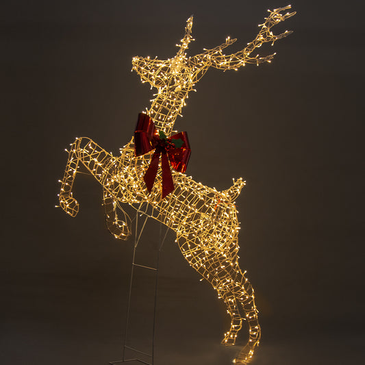 LIGHT UP REARING REINDEER WITH 800 TWINKLING LIGHTS 206CM