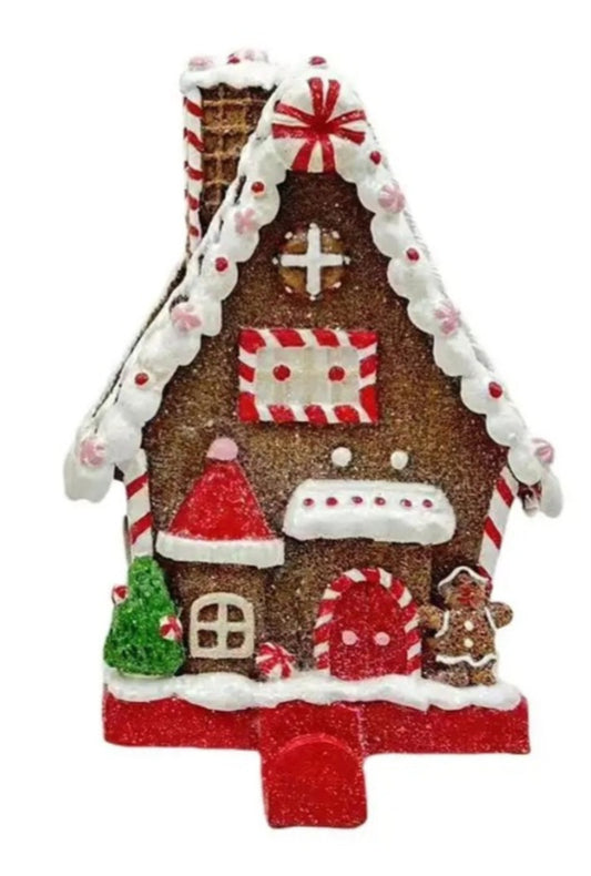 GINGERBREAD CHIMNEY STOCKING HOLDER