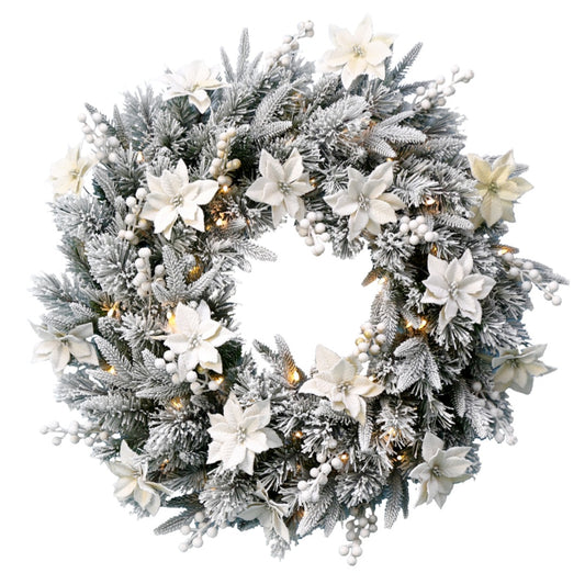61CM FROSTED COLONIAL WREATH