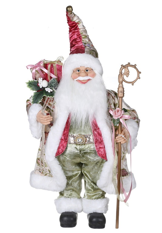 60CM PINK/SAGE GREEN SANTA