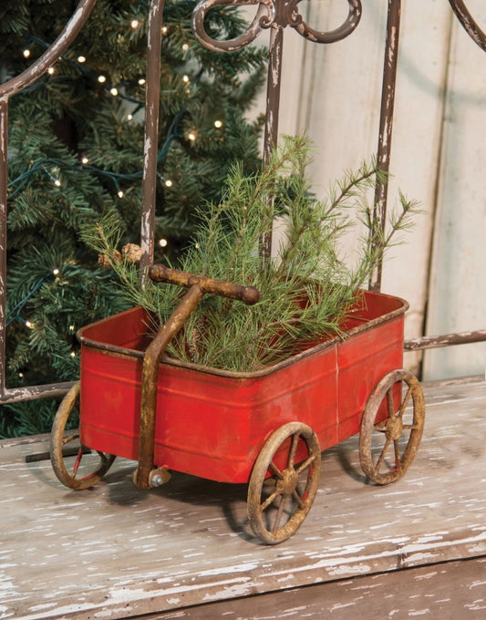 VINTAGE RUSTY RED WAGON