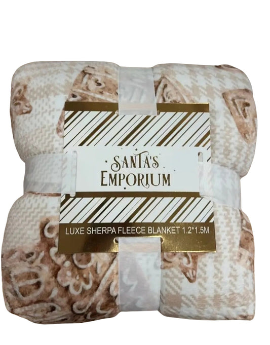 KIDS GINGERBREAD SHERPA BLANKET