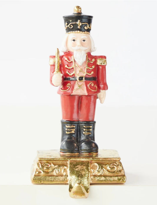 RED NUTCRACKER STOCKING HOLDER
