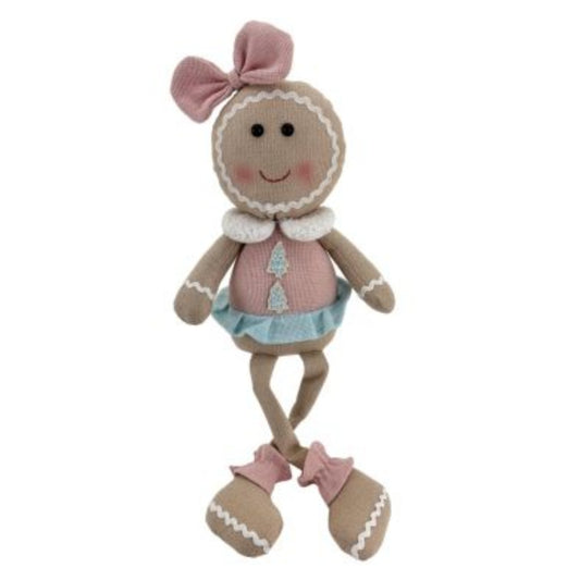 51CM PASTEL GINGERBREAD GIRL SITTING