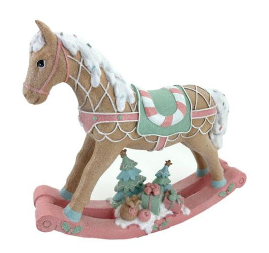 PASTEL GINGERBREAD ROCKING HORSE