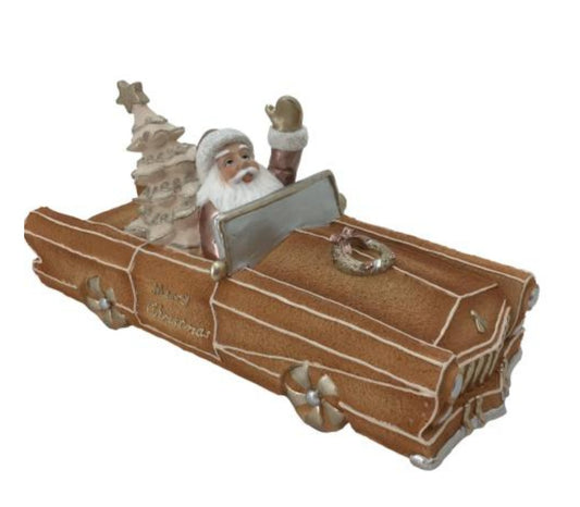 GINGEBREAD PINK SANTA CAR