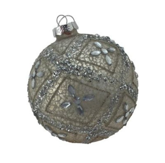 WHITE SILVER BALL HANGING