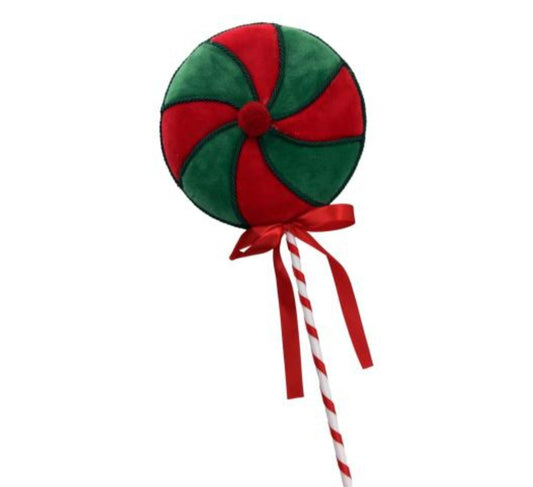 17CM D RED GREEN SWIRL LOLLIPOP