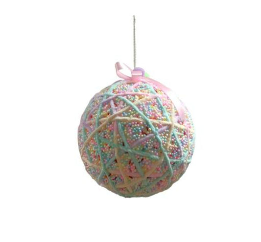 25CM BALL PINK SPRINKLE ORNAMENT