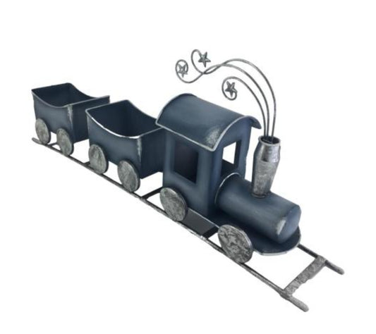 BLUE METAL CHRISTMAS TRAIN