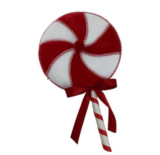 25CM D RED WHITE LOLLYPOP