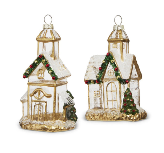 RAZ CHRISTMAS TRADITIONS GOLD CHURCH 2AT