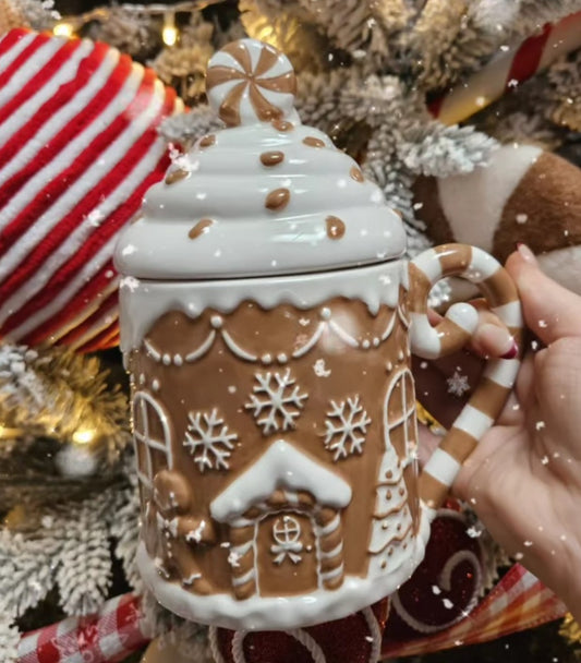 GINGERBREAD MUG WITH LID