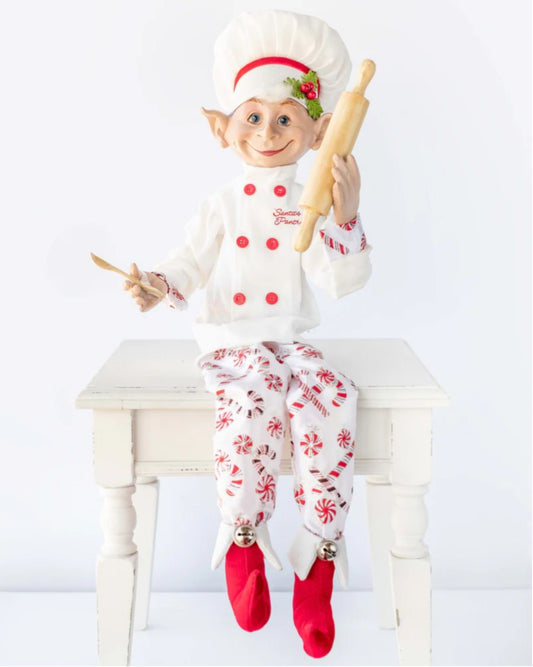 SOUS CHEF RED WHITE CANDY ELF 75CM