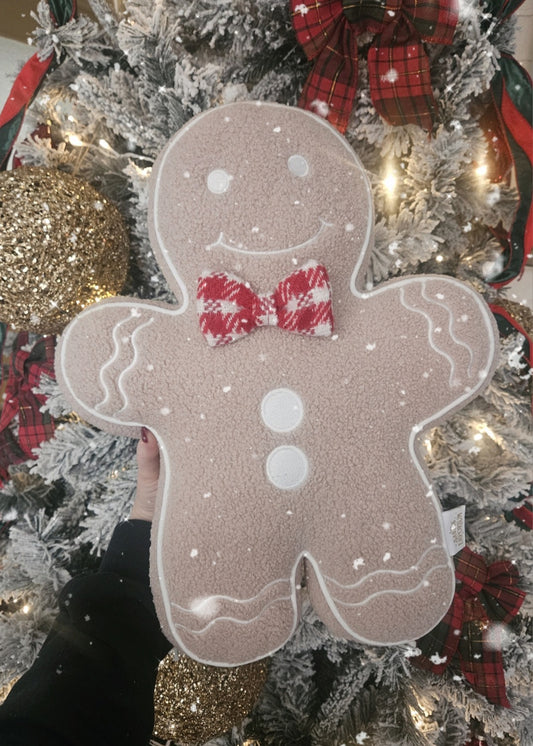 TRADITIONAL RED GINGERBREAD MAN CUSHION