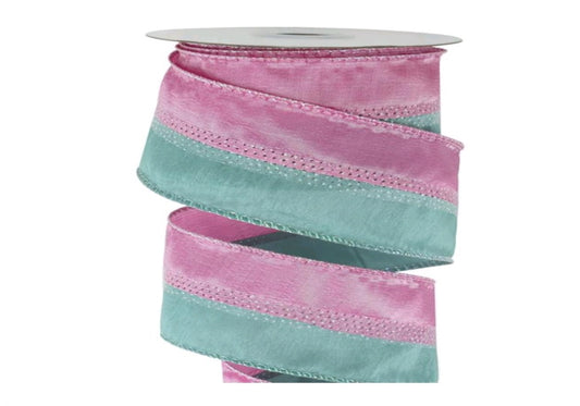 9.14M PASTEL BLUE/PINK RIBBON