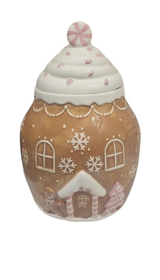 GINGERBREAD COOKIE JAR PINK