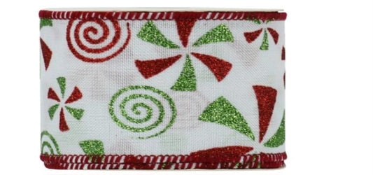 WHITE PEPPERMINT 9.14M RIBBON