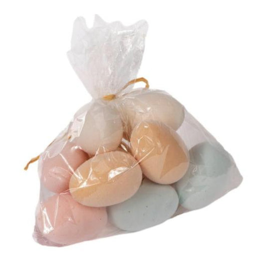 10PC BAG FLOCKED PASTEL EGGS