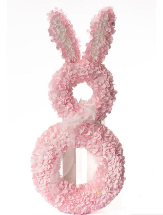 PINK BUNNY FLORAL WREATH
