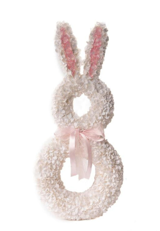 WHITE FLORAL BUNNY WREATH