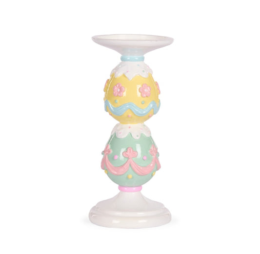 22CM PASTEL PIPED EGG CANDLE HOLDER