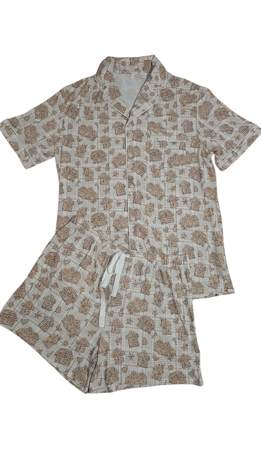 MENS GINGERBREAD PLAID PJ SET