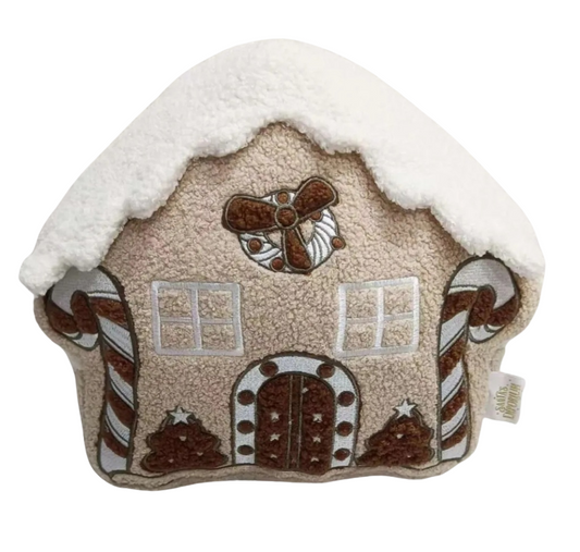 BROWN GINGERBREAD HOUSE CUSHION