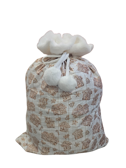 GINGERBREAD PLAID SANTA SACK