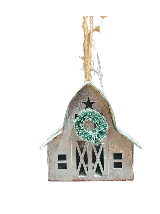 RAZ GALVANIZED BARN HANGING ORNAMENT