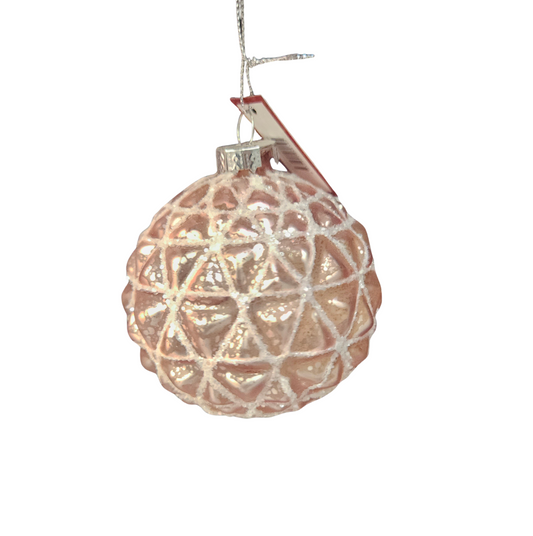 PINK TRIANGLE TEXTURED BAUBLE