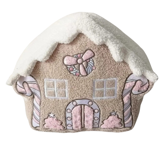 PINK GINGERBREAD HOUSE CUSHION