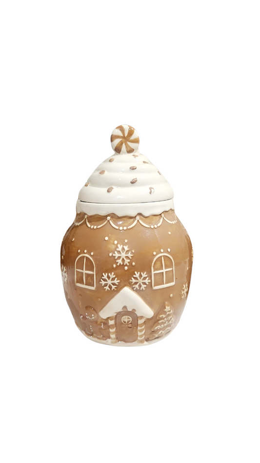 GINGERBREAD COOKIE JAR BROWN
