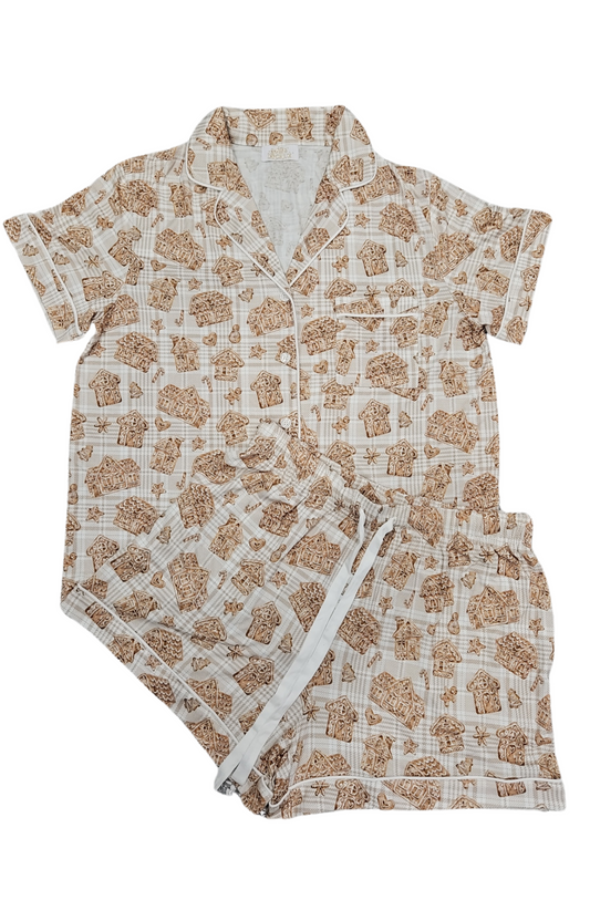WOMENS GINGERBREAD PLAID PJ SET